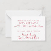 Moderne frohe Weihnachts-Script Typografie Kein Fo Mitteilungskarte (Rückseite)