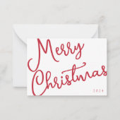 Moderne frohe Weihnachts-Script Typografie Kein Fo Mitteilungskarte (Vorderseite)