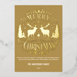 Moderne frohe Weihnachts-Silberwurzelkarte Folien Feiertagskarte