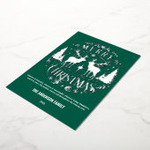 Moderne frohe Weihnachts-Silberwurzelkarte Folien Feiertagskarte (Gedreht)