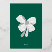 Moderne frohe Weihnachts-Silberwurzelkarte Folien Feiertagskarte (Rückseite)