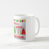 Moderne frohe Weihnachts-Tasse - Festivals Design Kaffeetasse (VorderseiteRechts)
