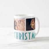 Moderne frohe Weihnachts-Typografie Foto Collage Kaffeetasse (VorderseiteRechts)