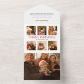 Moderne frohe Weihnachts-Typografie Multi-Foto All In One Einladung (Innen Boden)