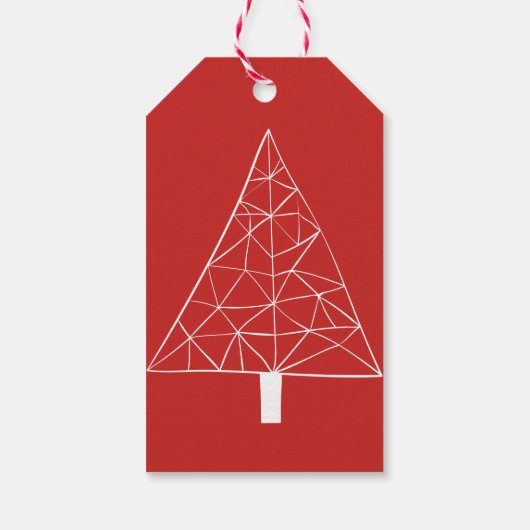 Moderne frohe Weihnachts-White Script Tree Custom Geschenkanhänger (Rückseite)