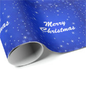 Moderne frohe Weihnachts-Winterschneeflocke blau Geschenkpapier (Rolleneckpunkt)