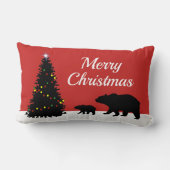 Moderne frohe Weihnachtsbären Lendenkissen (Rückseite)