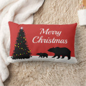 Moderne frohe Weihnachtsbären Lendenkissen (Decke)