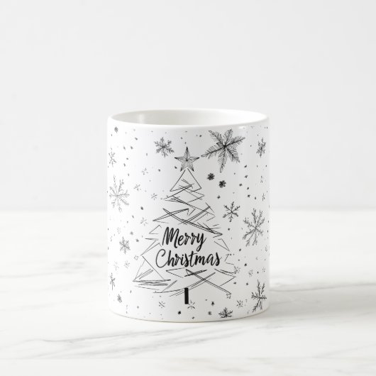Moderne frohe Weihnachtsbaum-Tasse Kaffeetasse (Mittel)