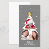 Moderne frohe Weihnachtsbaume Foto Collage Gray (Vorne/Hinten)