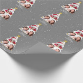 Moderne frohe Weihnachtsbaume Foto Collage Gray Geschenkpapier (Ecke)