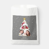 Moderne frohe Weihnachtsbaume Foto Collage Gray Geschenktütchen (Vorderseite)