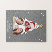 Moderne frohe Weihnachtsbaume Foto Collage Gray Puzzle (Horizontal)