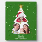 Moderne frohe Weihnachtsbaume Foto Collage Green Fotoplatte (Vorderseite)