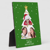 Moderne frohe Weihnachtsbaume Foto Collage Green Fotoplatte (Seite)