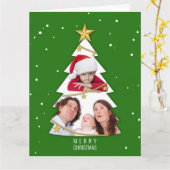 Moderne frohe Weihnachtsbaume Foto Collage Green Karte (Gelbe Blume)