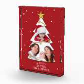 Moderne frohe Weihnachtsbaume Foto Collage Rot (Rechts)