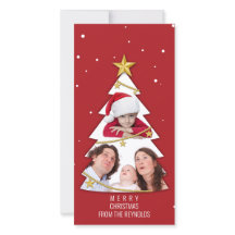 Moderne frohe Weihnachtsbaume Foto Collage Rot