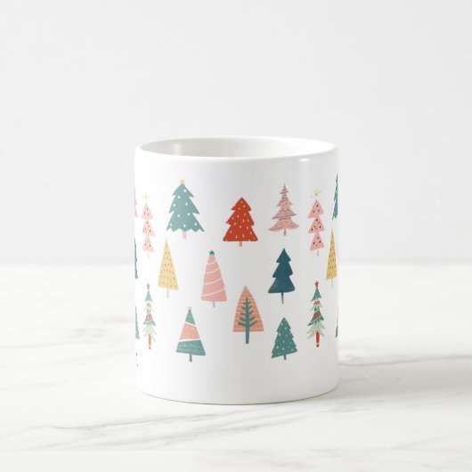 Moderne frohe Weihnachtsbaumen Holiday Green Emera Kaffeetasse (Mittel)