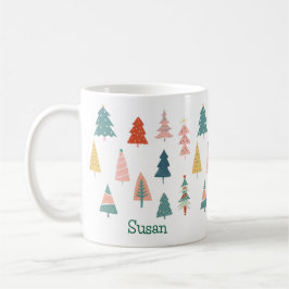 Moderne frohe Weihnachtsbaumen Holiday Green Emera Kaffeetasse