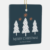 Moderne frohe Weihnachtsbaumen Sterne Foto Keramikornament (Rechts)