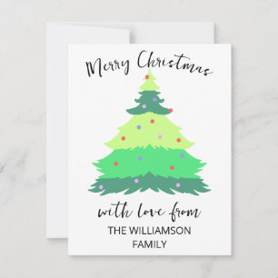Moderne frohe Weihnachtsbaumfamilie Feiertagskarte