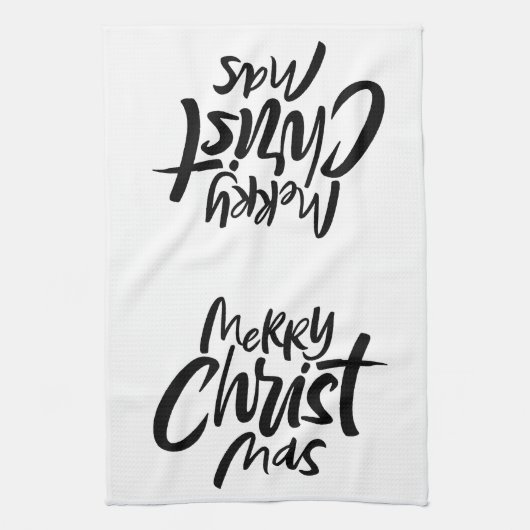 Moderne frohe Weihnachtsbriefe Christlich Geschirrtuch (Vertikal)