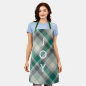 Moderne frohe Weihnachtsbriefe Grün Kariert Schürze (Getragen)
