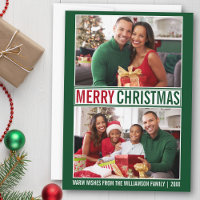 Moderne frohe Weihnachtsfamilie 2 Foto Grün