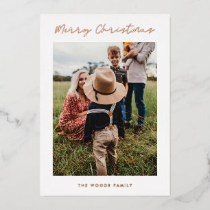 Moderne frohe Weihnachtsfamilie 4 Foto Folien Feiertagskarte