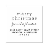 Moderne frohe Weihnachtsfamilie Name Grüße Permastempel (Design)