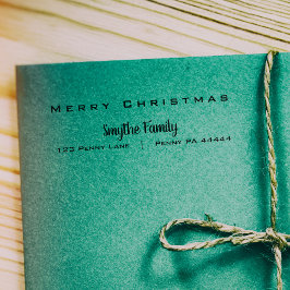 Moderne frohe Weihnachtsfamilie Name Rubber Briefm Gummistempel