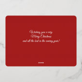 Moderne frohe Weihnachtsfamilienfoto Collage Folien Feiertagskarte (Rückseite)