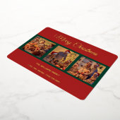 Moderne frohe Weihnachtsfamilienfoto Collage Folien Feiertagskarte (Gedreht)