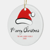 Moderne frohe Weihnachtsfeier Keramik Ornament (Links)