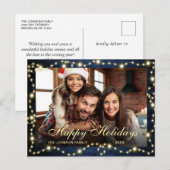 Moderne frohe Weihnachtsfeiertage FOTO Gruß Postkarte (Vorne/Hinten)