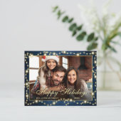 Moderne frohe Weihnachtsfeiertage FOTO Gruß Postkarte (Stehend Vorderseite)