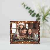 Moderne frohe Weihnachtsfeiertage FOTO Gruß Postkarte (Stehend Vorderseite)