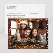 Moderne frohe Weihnachtsfeiertage FOTO Gruß Postkarte (Vorne/Hinten)