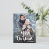 Moderne frohe Weihnachtsfeiertage FOTO Grußpost Postkarte (Stehend Vorderseite)