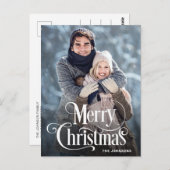 Moderne frohe Weihnachtsfeiertage FOTO Grußpost Postkarte (Vorne/Hinten)