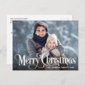 Moderne frohe Weihnachtsfeiertage FOTO Grußpost Postkarte (Vorne/Hinten)