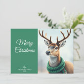 Moderne, frohe Weihnachtsferien ohne Foto Feiertagskarte (Stehend Vorderseite)