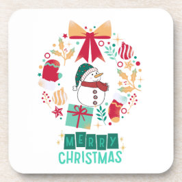 Moderne frohe Weihnachtsflora Familie Stilvoll Getränkeuntersetzer