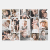 Moderne frohe Weihnachtsfoto Collage Candy Stripes Geschenkpapier Set (Vorderseite)