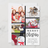 Moderne frohe Weihnachtsfoto Collage Feiertagskarte (Vorderseite)