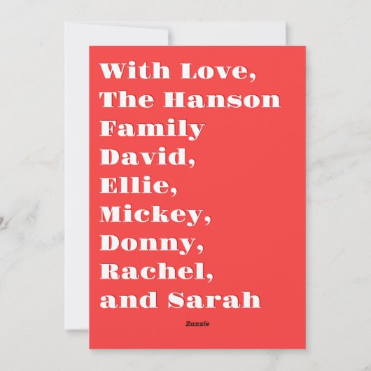 Moderne frohe Weihnachtsfoto Collage Feiertagskarte (Rückseite)