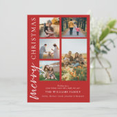 Moderne frohe Weihnachtsfoto Collage Feiertagskarte (Stehend Vorderseite)