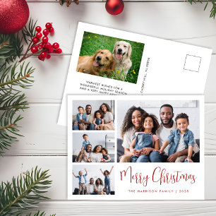 Moderne frohe Weihnachtsfoto Collage Feiertagspostkarte