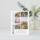 Moderne frohe Weihnachtsfoto Collage Feiertagspostkarte (Stehend Vorderseite)